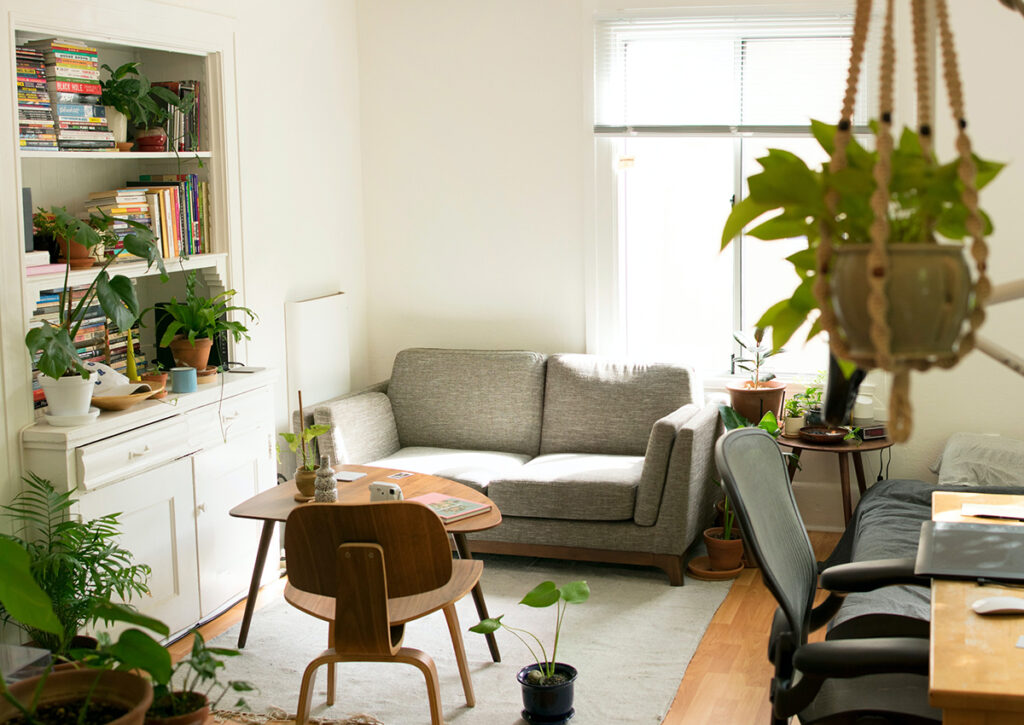 bookcase with built-in desk