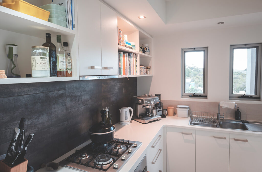 commercial sink in a residential kitchen