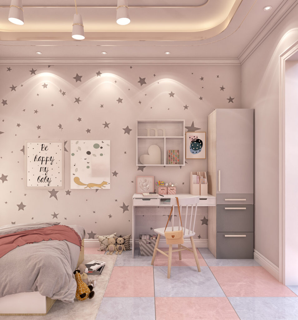 Different lighting options for a girls room