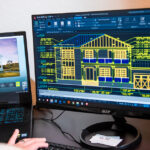A designer working on CAD software