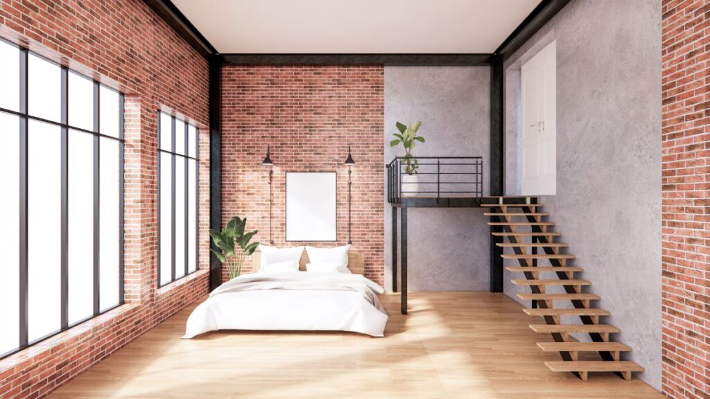 a loft-style space with exposed brick walls-highlighting the raw beauty of industrial design