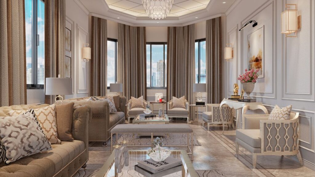 an art deco interior showcasing luxurious details