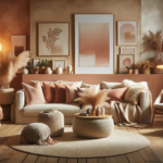 Embracing Warmth and Softness: The Rising Trend in Interior Design Palettes 5 Cozy living room with warm and soft color palettes, comfortable furniture, and natural elements