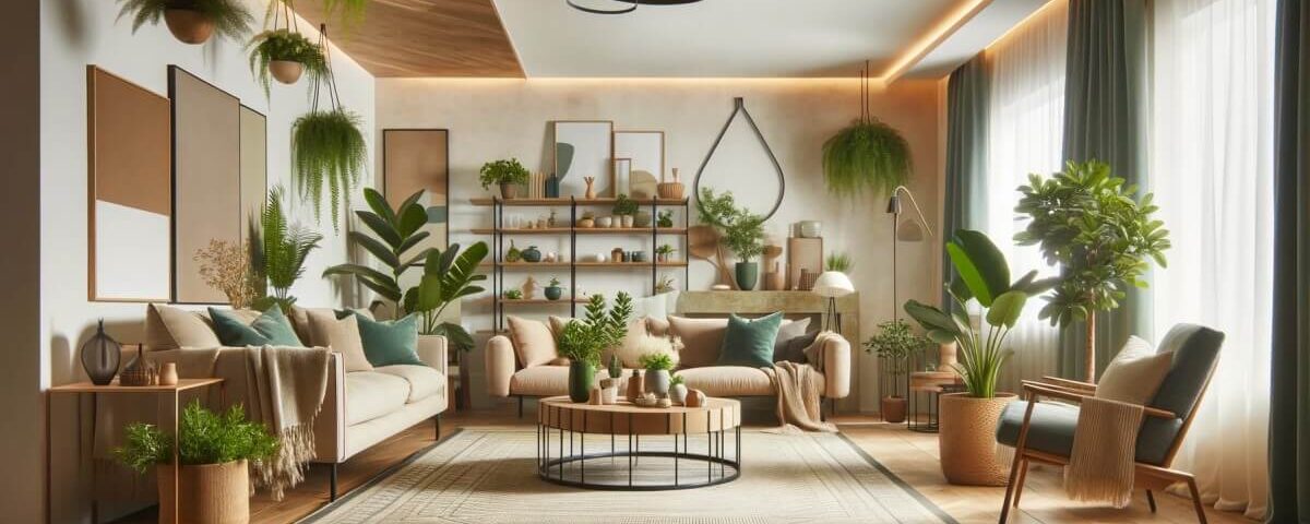 Trendy 2024 Interior Design Featuring Biophilic Elements and Earthy Colors