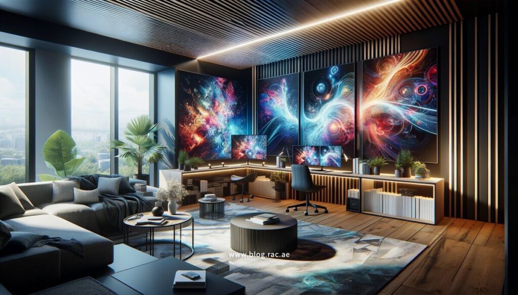 Contemporary home with AI and digital art integration