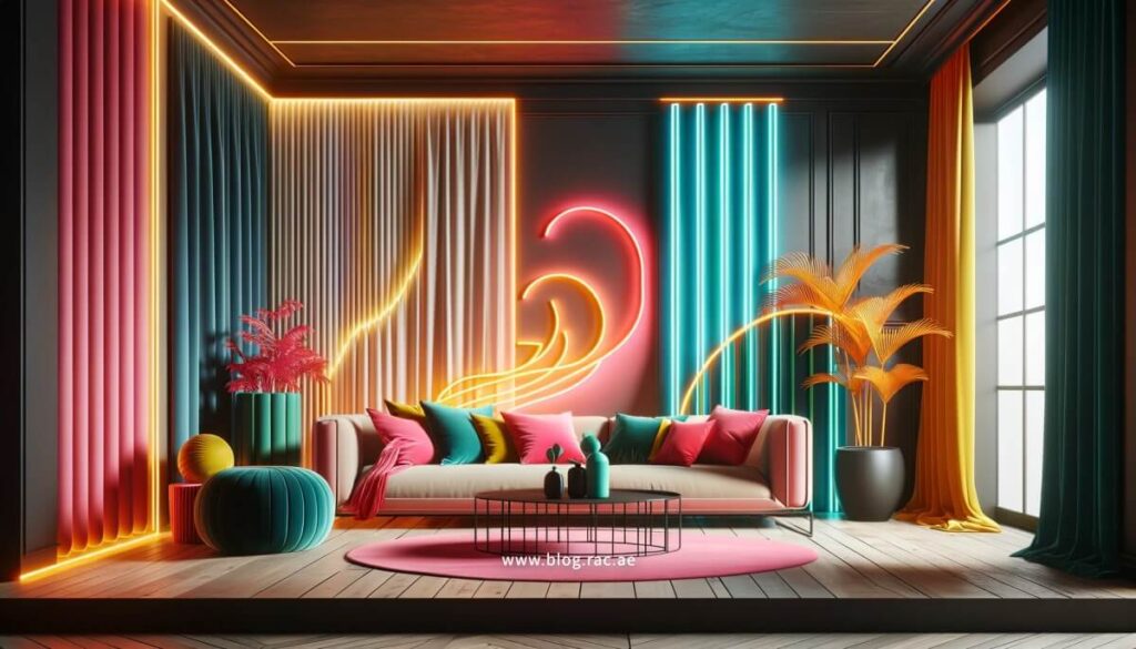 Vibrant and bold colored interior design for 2024
