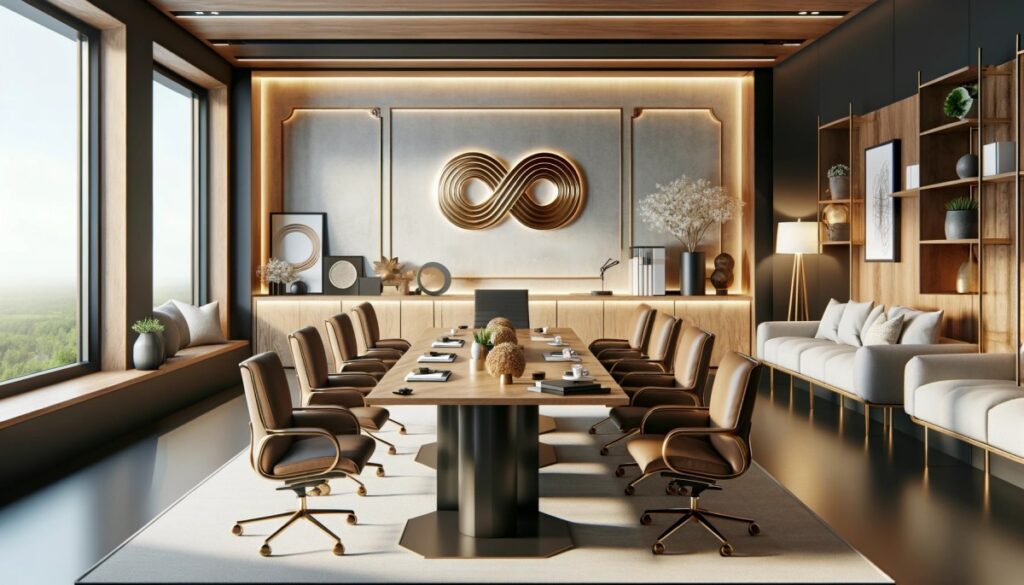 Elegantly designed meeting room reflecting expert perspectives on Design Infinity