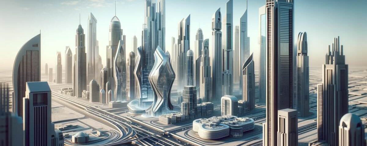 Artistic 3D Render of Dubai Skyline