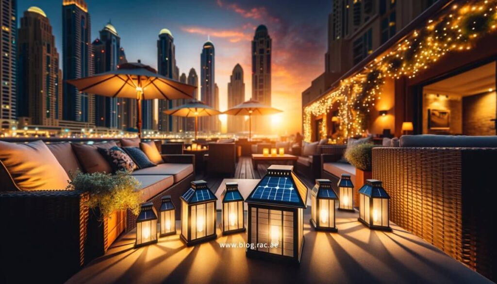 Solar-Powered LED Lights in Dubai Outdoor Setting
