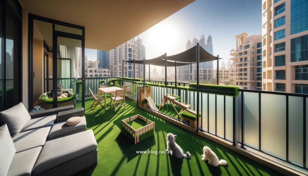 Pet-Friendly Balcony Oasis in a Dubai Apartment