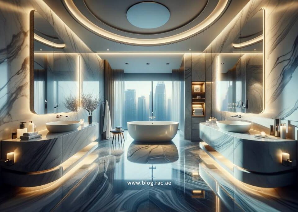 Luxurious Bathroom in a Dubai Villa with Modern Amenities