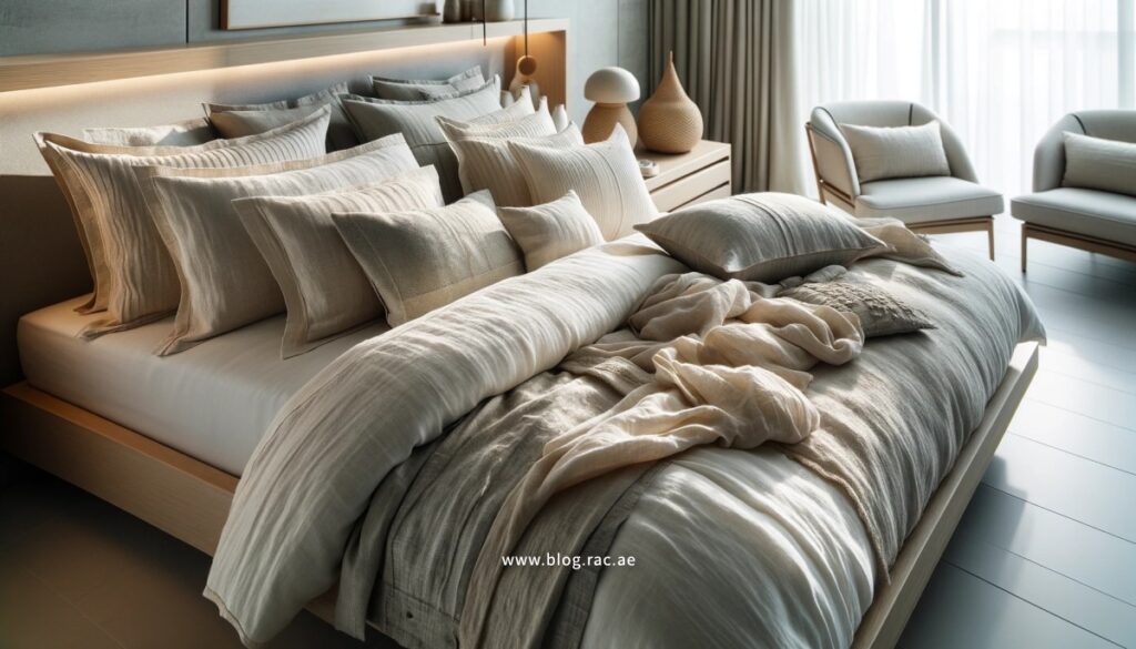 Natural Fabric Bedding in a Dubai Bedroom