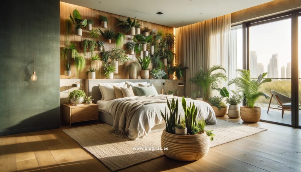 Bedroom with Natural Elements in Dubai