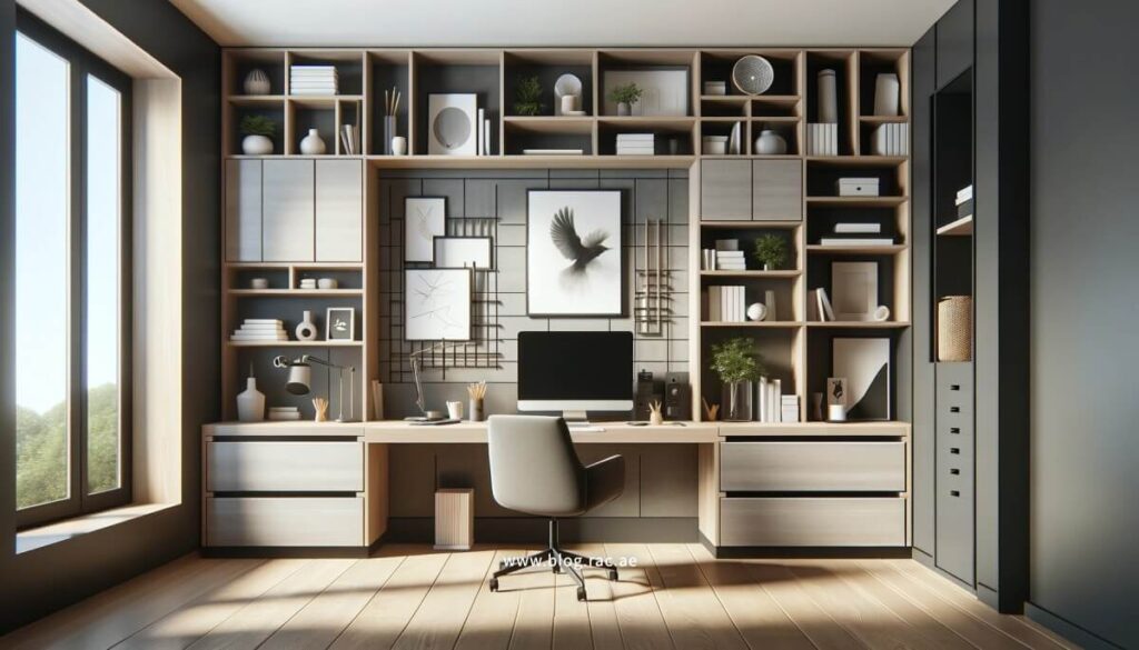 Organized home office with smart storage solutions