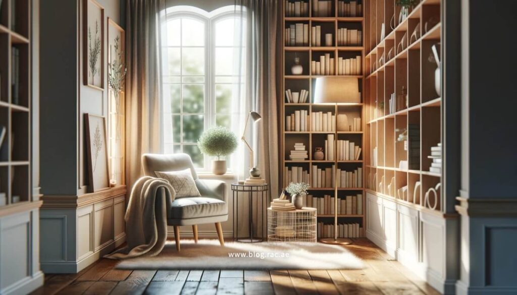 Cozy reading nook with natural light