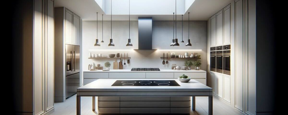 Modern Kitchen with Induction Cooktop and Minimalist Design