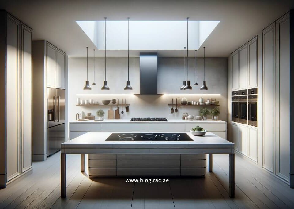 Modern Kitchen with Induction Cooktop and Minimalist Design