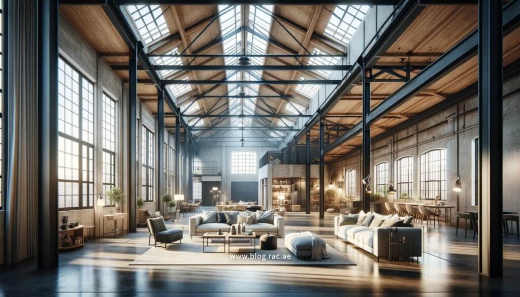 Modern Living Space Interior in Converted Warehouse