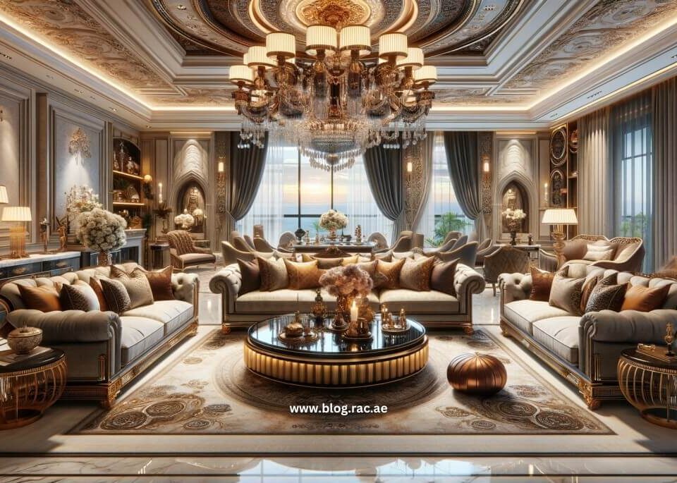 Opulent living room luxury interior design